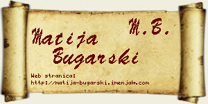 Matija Bugarski vizit kartica